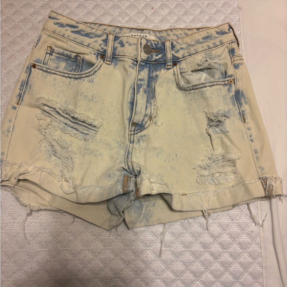 Pacsun Bleach Dyed Jean Shorts